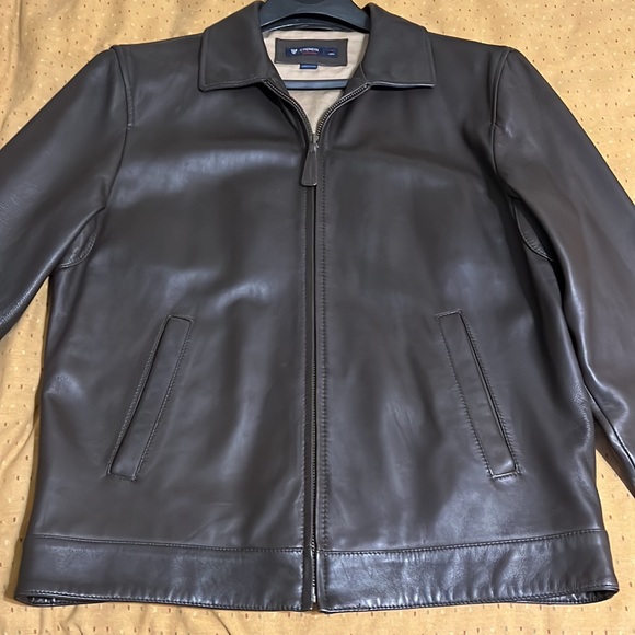 Mens lined leather jacket - Picture 6 of 8
